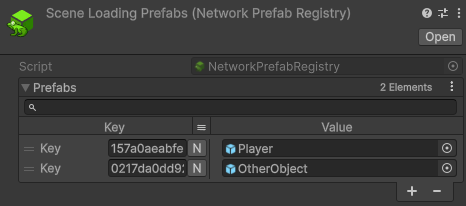 Network Prefab Registry